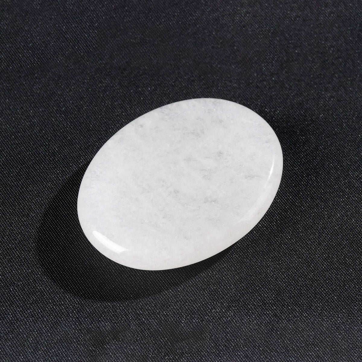 Natural Clear Quartz Concave Thumb Worry Stone
