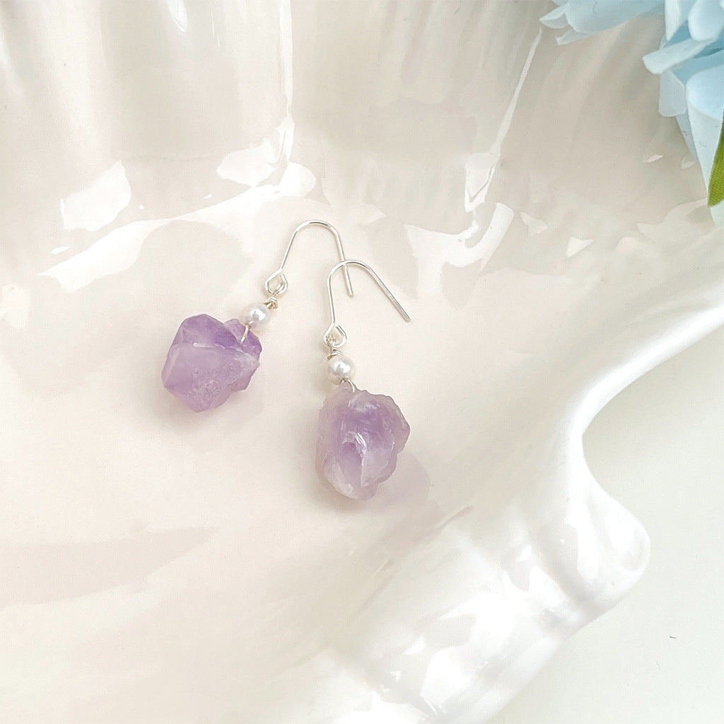 (Multiple Styles) Violet Current - 14K Gold-Plated Natural Amethyst Earrings