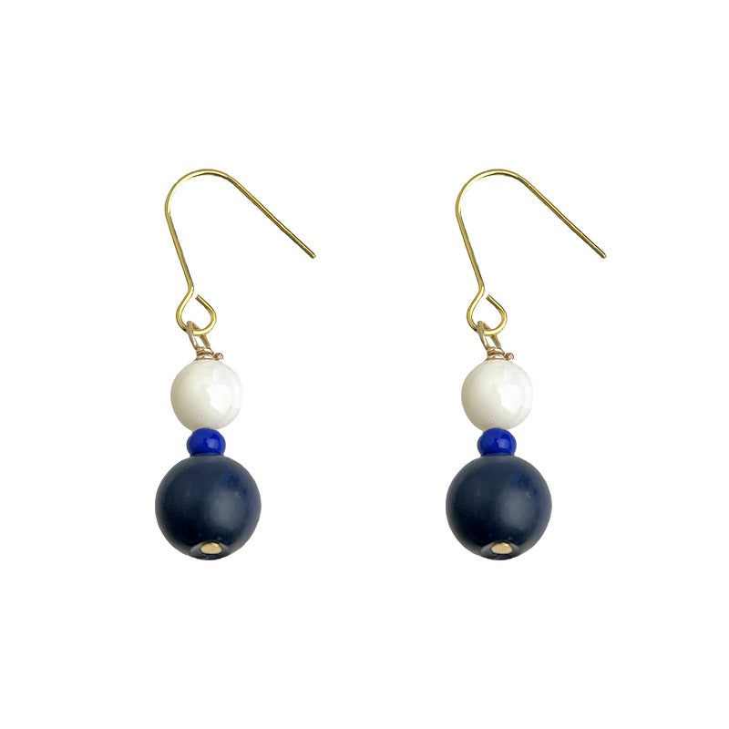 Shell & Sky - 14K Gold-Plated Shell and Lapis Drop Earrings