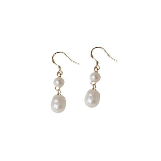 Quiet Baroque - 14K Gold-Plated Baroque Freshwater Pearl Drop Earrings