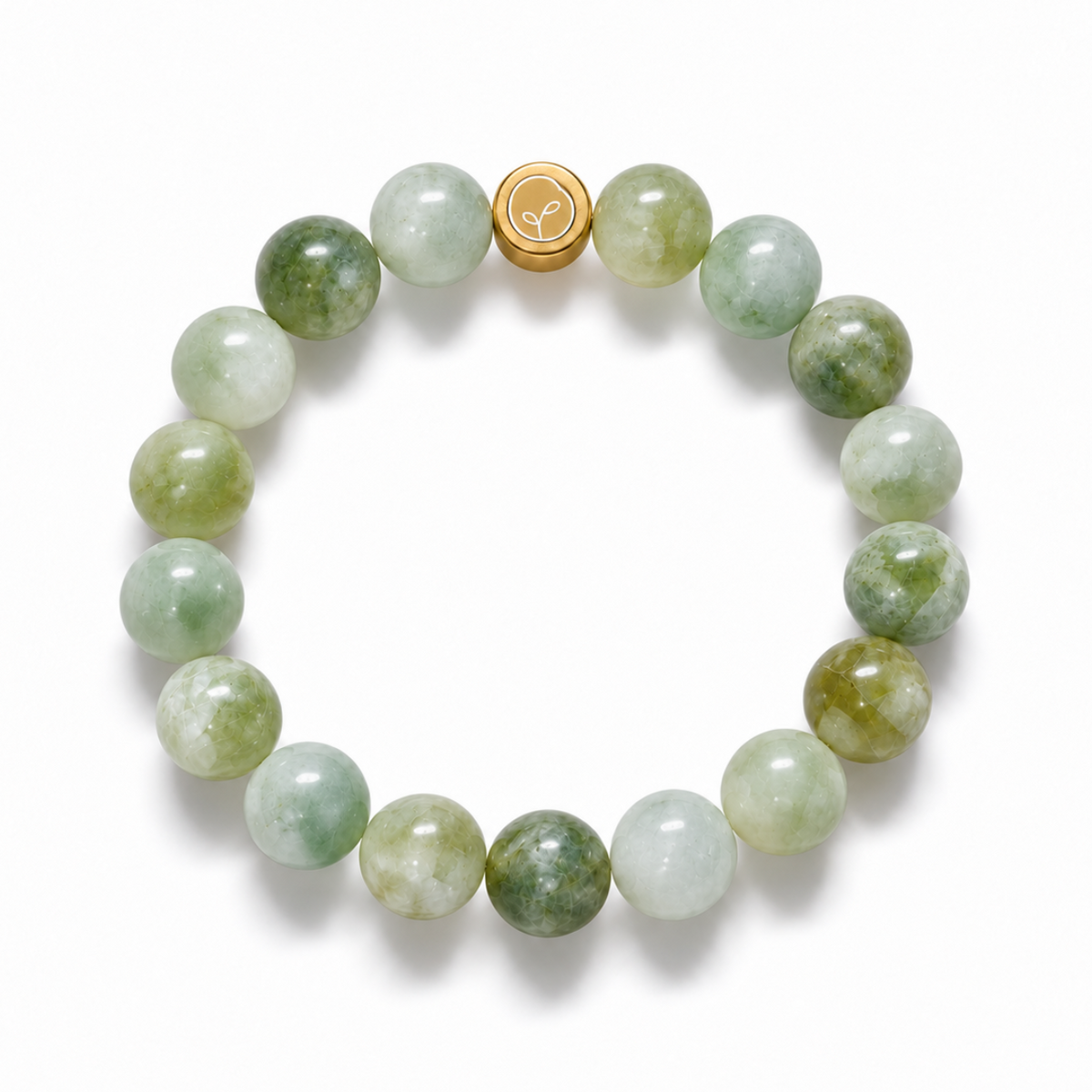 Natural Green Grape Creamy Xiuyan Jade Stretch Bracelet