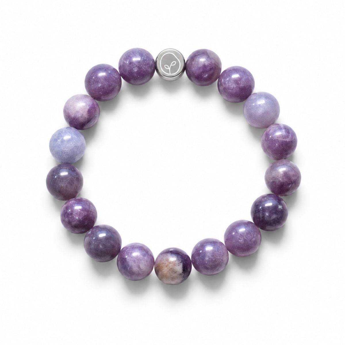 Natural Lepidolite (Purple Mica) Stretch Bracelet