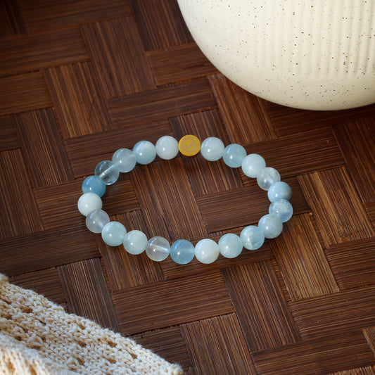 Natural Dreamy Aquamarine Stretch Bracelet