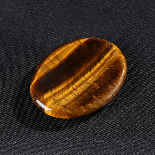 Natural Golden Tiger's Eye Concave Thumb Worry Stone