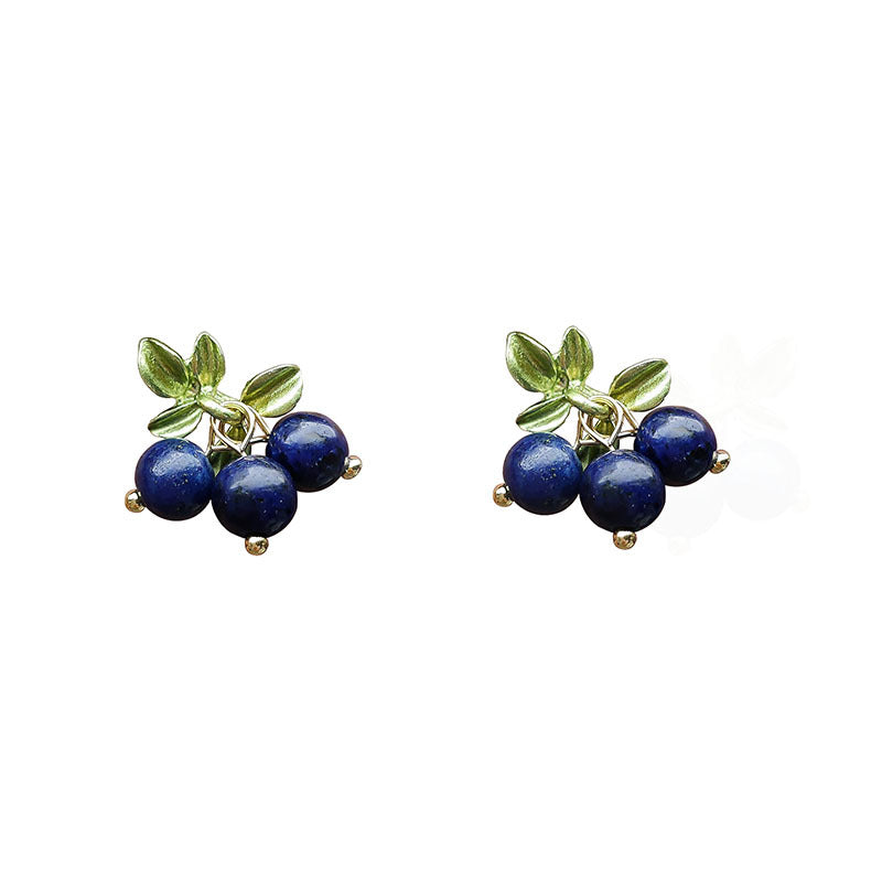 Blue Compass - 14K Gold-Plated Natural Lapis Lazuli Stud Earrings