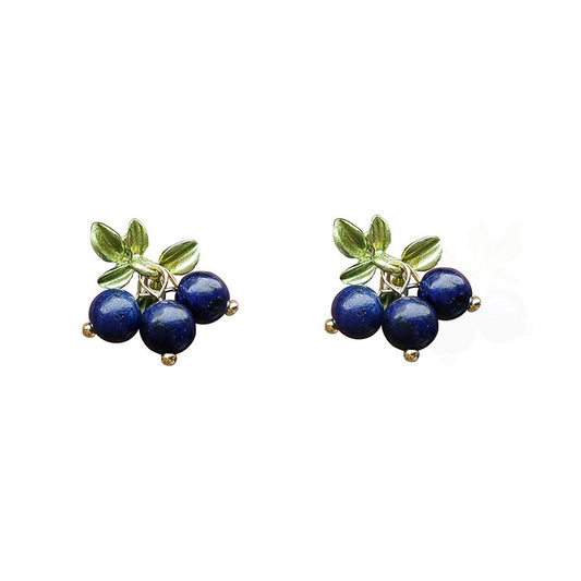 Blue Compass - 14K Gold-Plated Natural Lapis Lazuli Stud Earrings