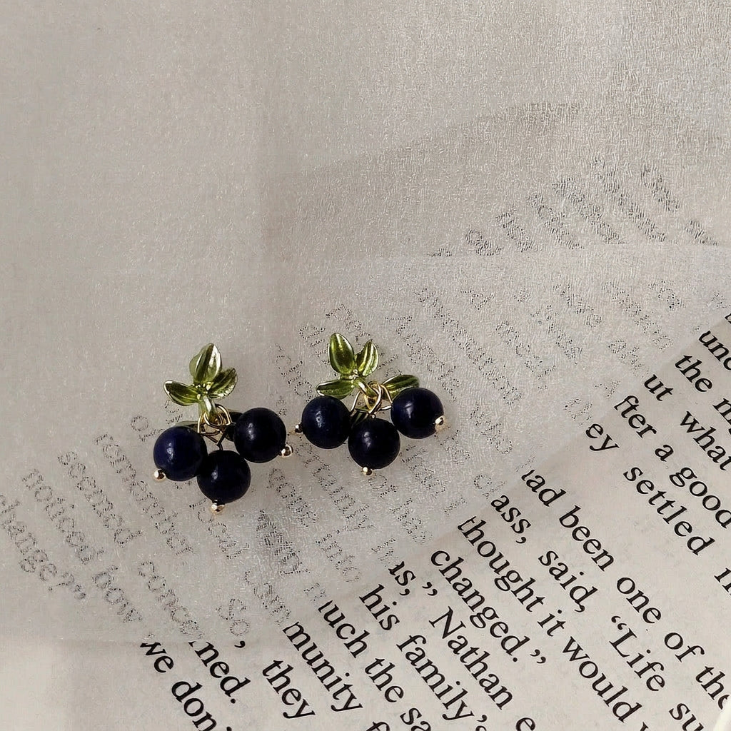 Blue Compass - 14K Gold-Plated Natural Lapis Lazuli Stud Earrings