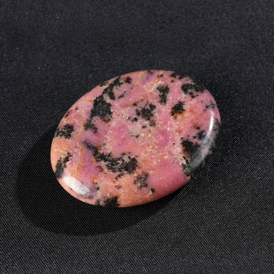 Natural Rhodonite Concave Thumb Worry Stone