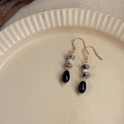 (Multiple Styles) Small Constellations - 14K Gold-Plated Natural Agate and Stone Drop Earrings