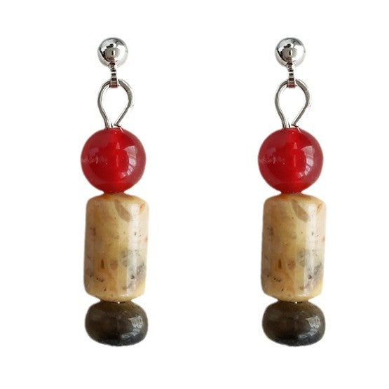 (Multiple Styles) Small Constellations - 14K Gold-Plated Natural Agate and Stone Drop Earrings