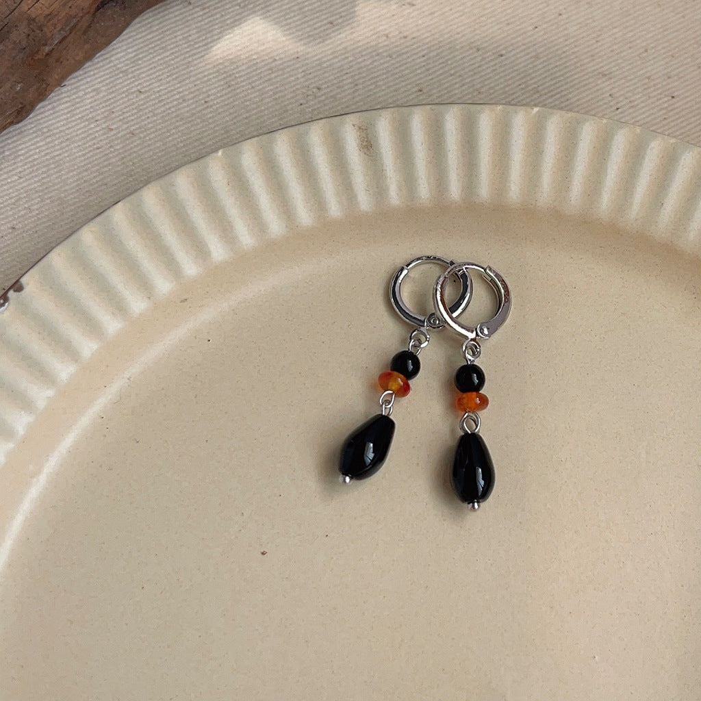 (Multiple Styles) Small Constellations - 14K Gold-Plated Natural Agate and Stone Drop Earrings