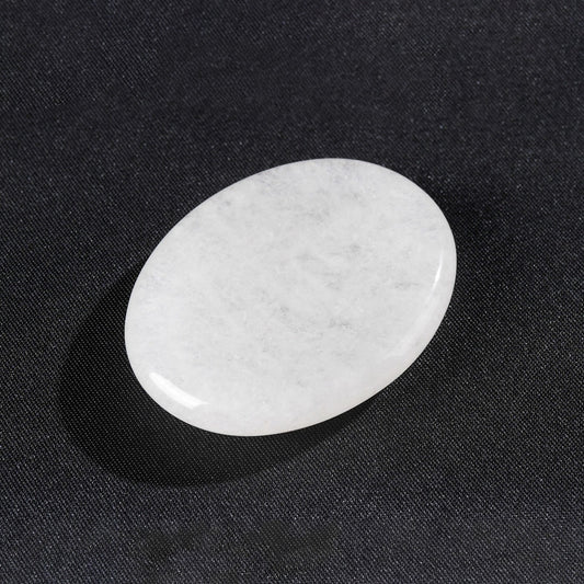 Natural Clear Quartz Concave Thumb Worry Stone