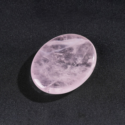 Natural Rose Quartz Concave Thumb Worry Stone