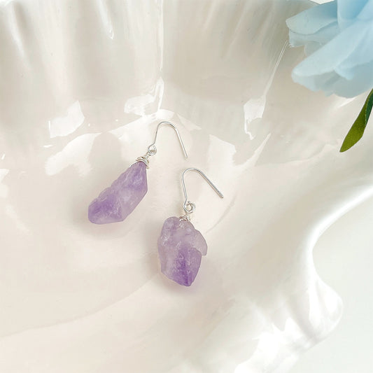 (Multiple Styles) Violet Current - 14K Gold-Plated Natural Amethyst Earrings