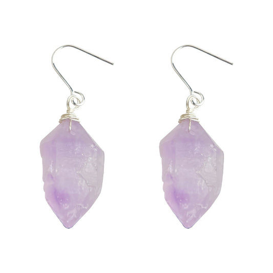 (Multiple Styles) Violet Current - 14K Gold-Plated Natural Amethyst Earrings