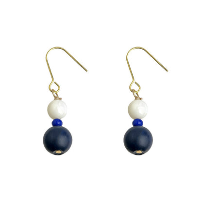 Shell & Sky - 14K Gold-Plated Shell and Lapis Drop Earrings