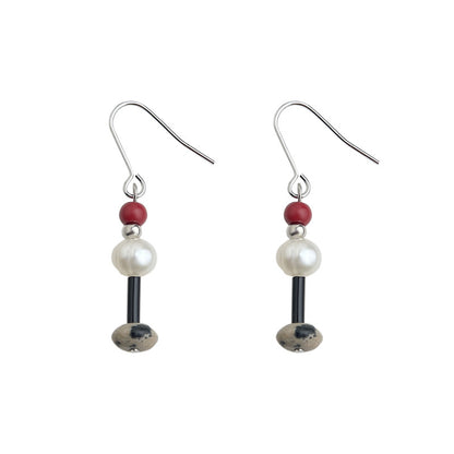 Pearl Path - White-Gold-Tone-Plated Freshwater Pearl and Stone Drop Earrings