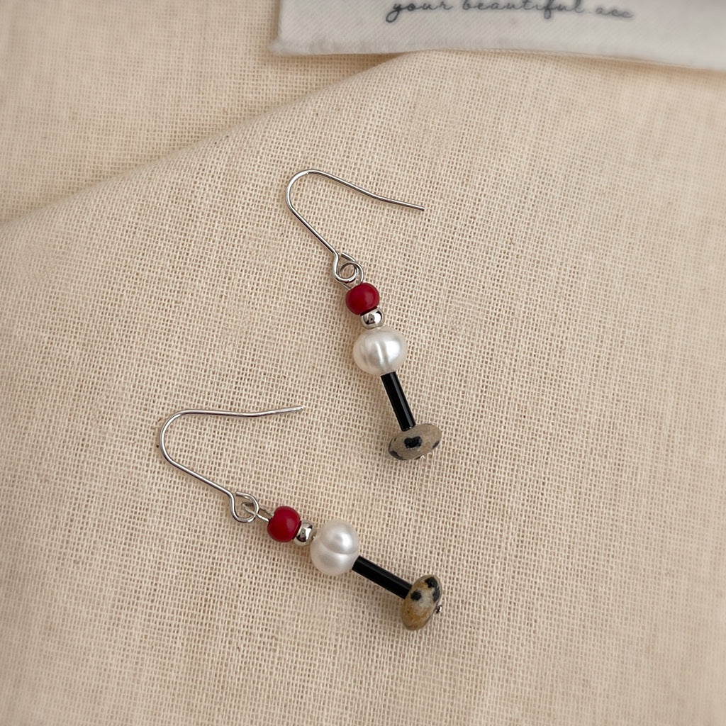 Pearl Path - White-Gold-Tone-Plated Freshwater Pearl and Stone Drop Earrings