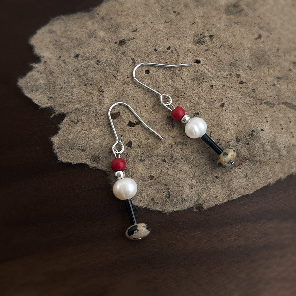 Pearl Path - White-Gold-Tone-Plated Freshwater Pearl and Stone Drop Earrings