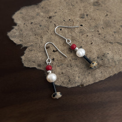 Pearl Path - White-Gold-Tone-Plated Freshwater Pearl and Stone Drop Earrings