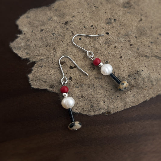 Pearl Path - White-Gold-Tone-Plated Freshwater Pearl and Stone Drop Earrings