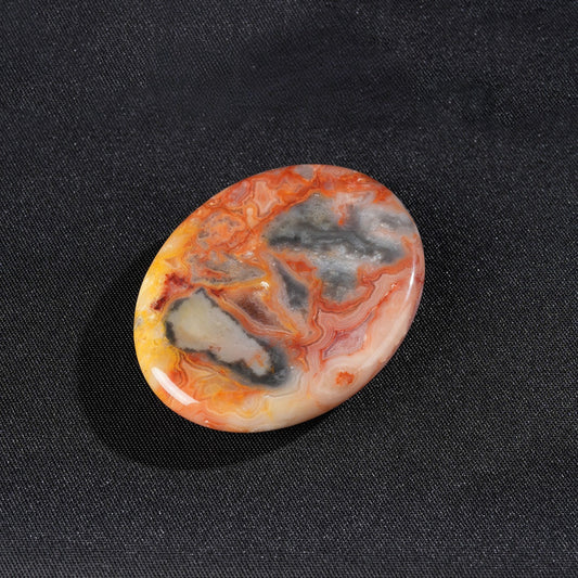 Natural Crazy Lace Agate Concave Thumb Worry Stone