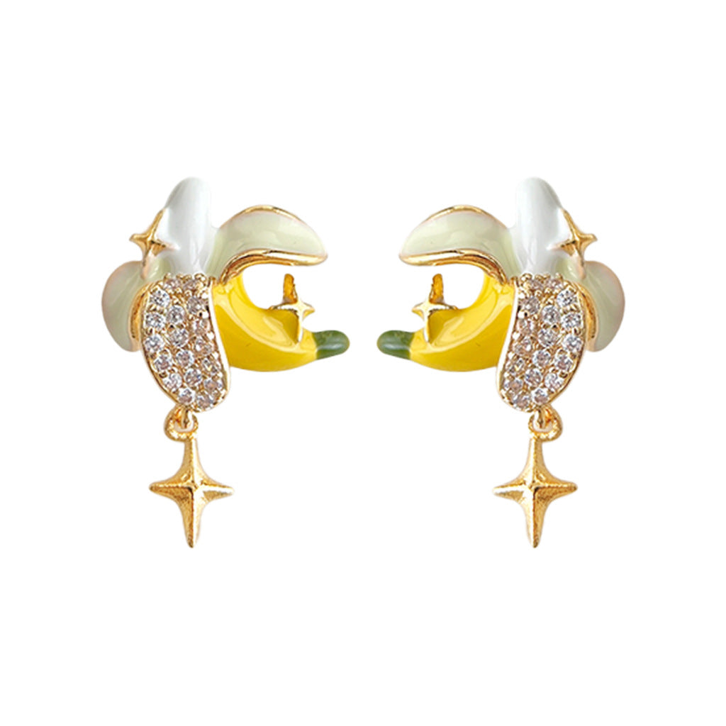 Mellow Yellow - 14K Gold-Plated Enamel Banana Stud Earrings