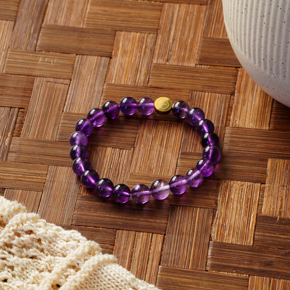 Bracelet élastique en améthyste naturelle