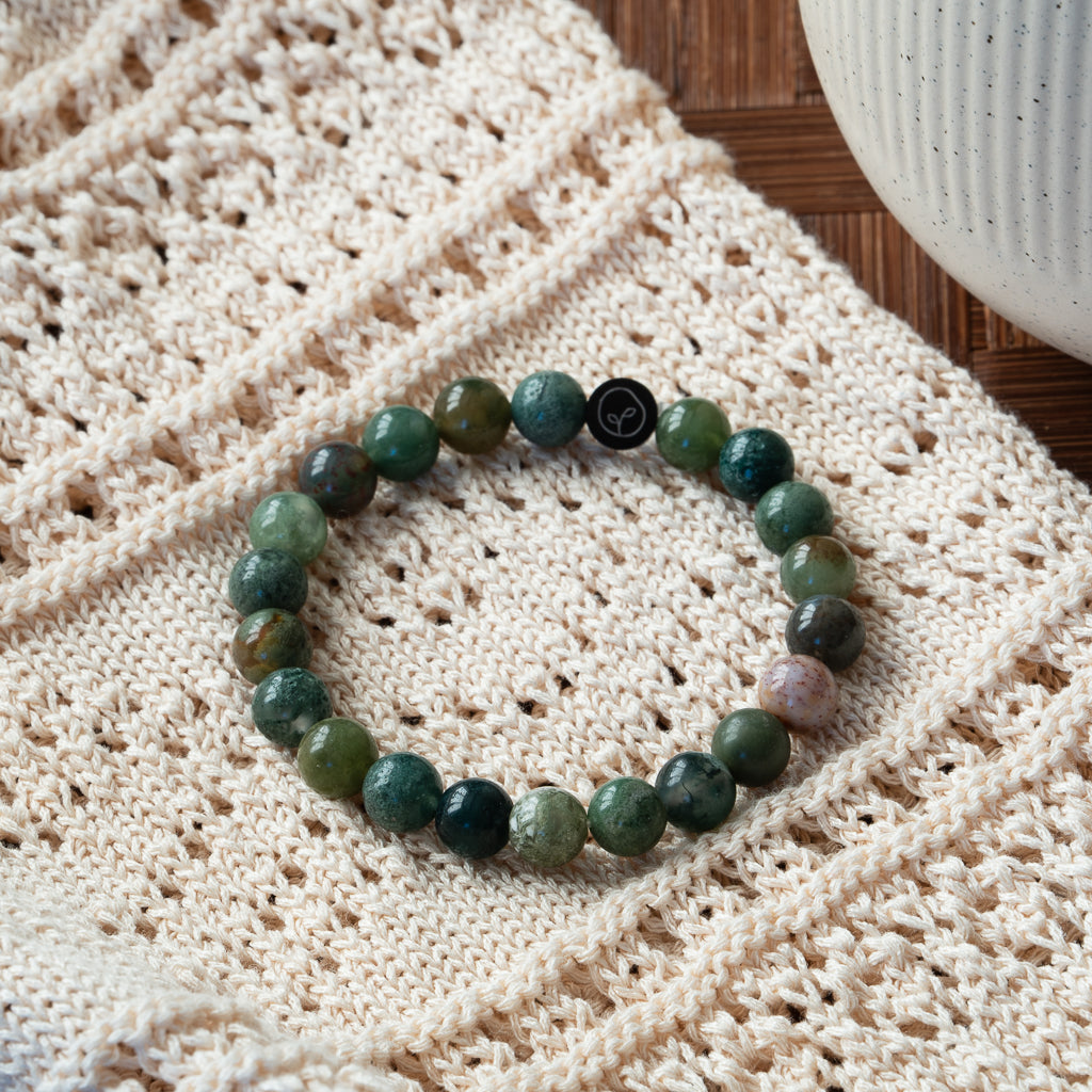 Natural Indian Agate Stretch Bracelet