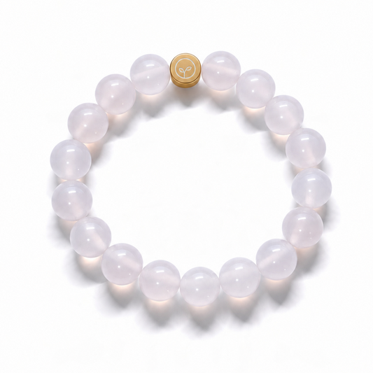 Natural White Agate Stretch Bracelet