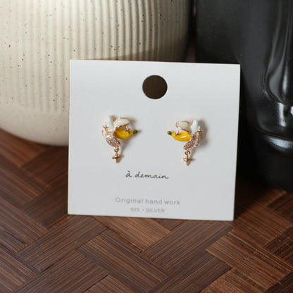 Mellow Yellow - 14K Gold-Plated Enamel Banana Stud Earrings