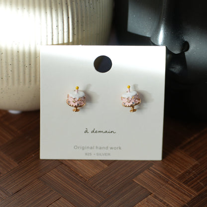 Make a Wish - 14K Gold-Plated Enamel Birthday Cake Stud Earrings