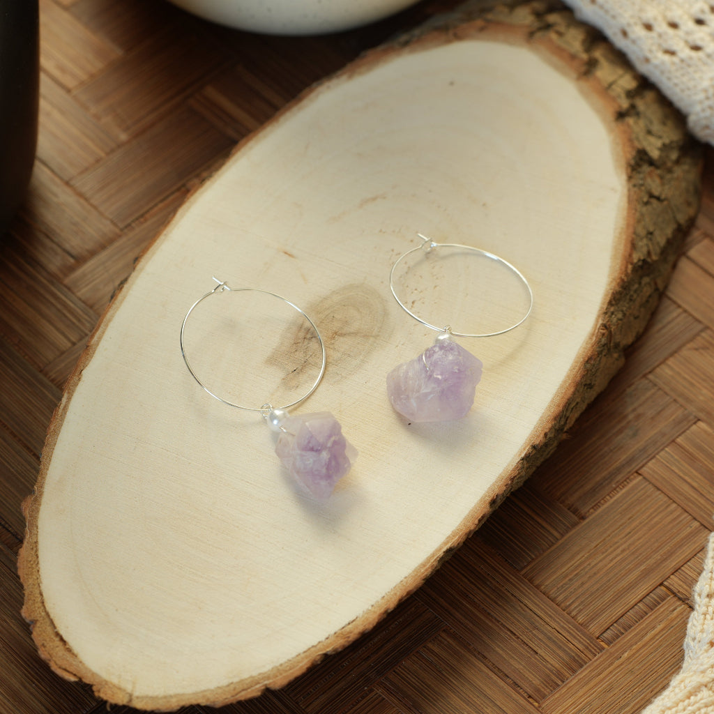 (Multiple Styles) Violet Current - 14K Gold-Plated Natural Amethyst Earrings