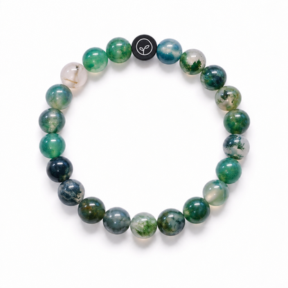 Natural Translucent Moss Agate Stretch Bracelet
