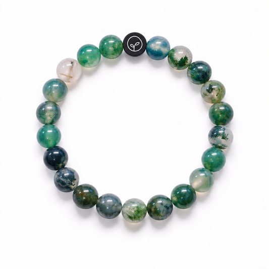 Natural Translucent Moss Agate Stretch Bracelet