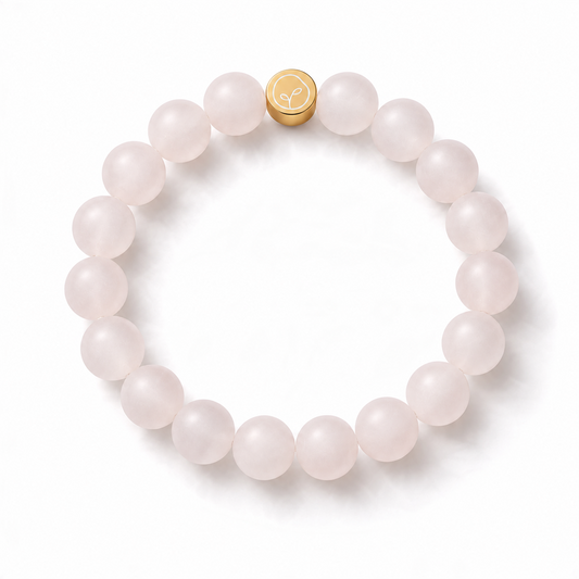 Natural Frosted Rose Quartz Stretch Bracelet