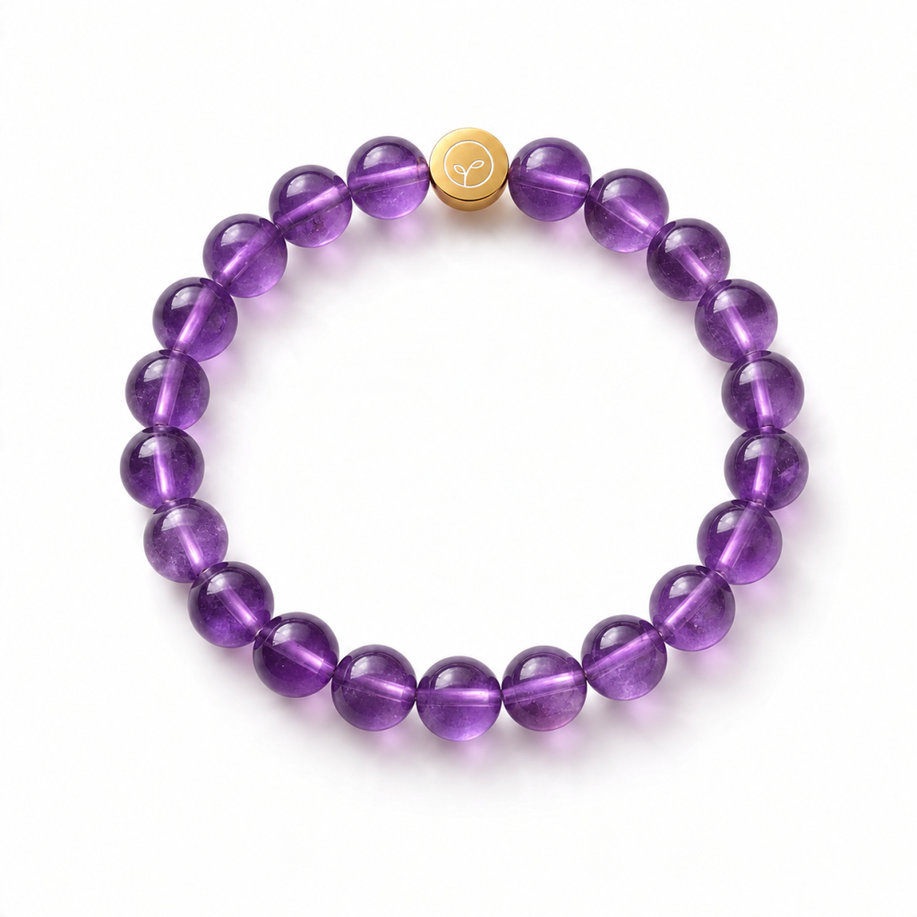 Bracelet élastique en améthyste naturelle