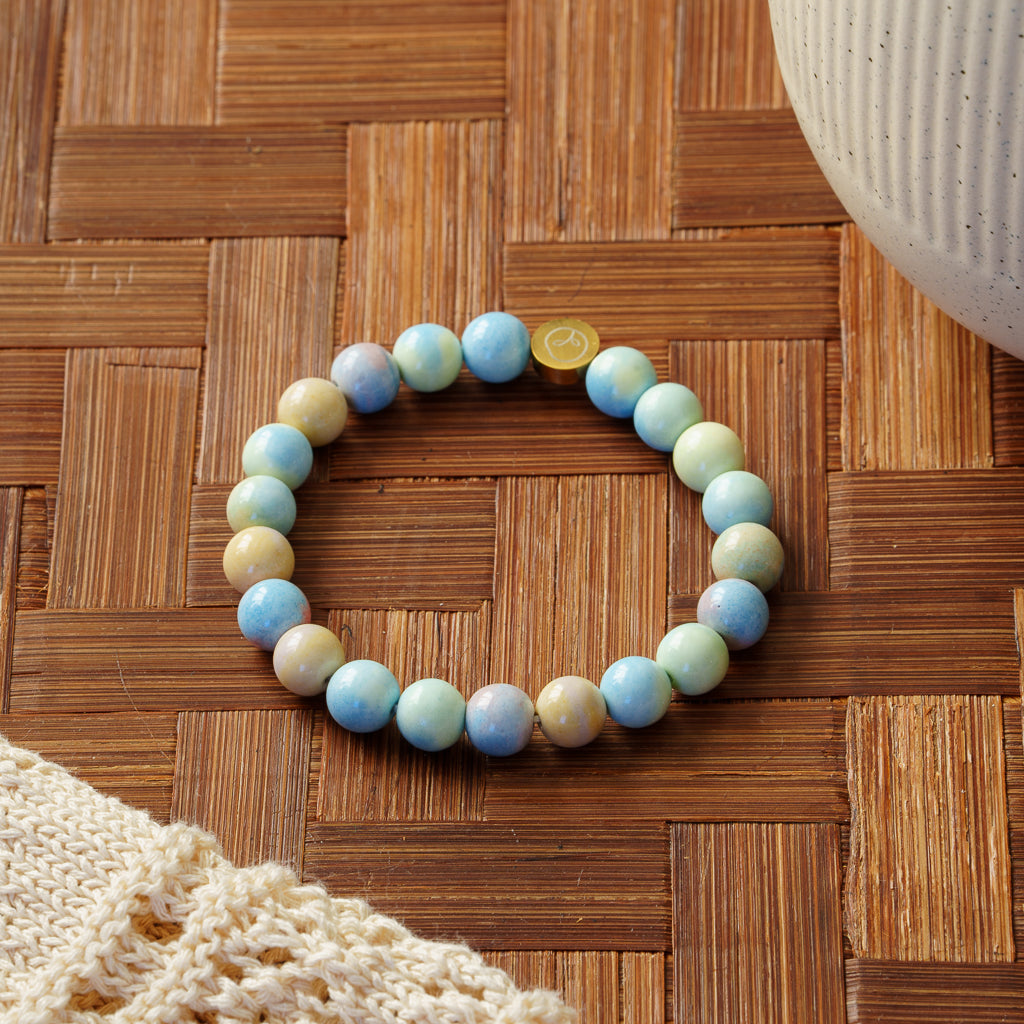 Rainbow Alashan Agate Stretch Bracelet