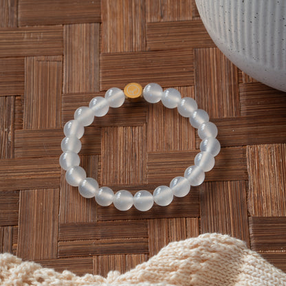 Natural White Agate Stretch Bracelet