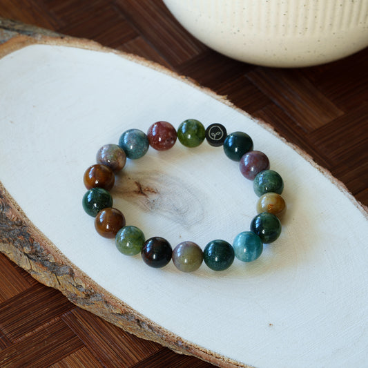 Natural Indian Agate Stretch Bracelet