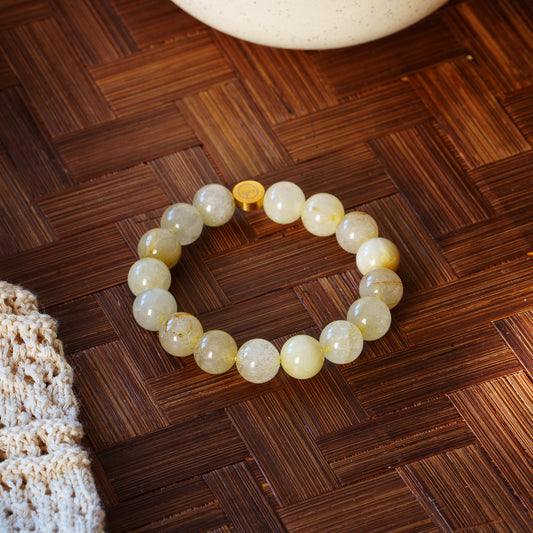 Natural Rutilated Quartz Stretch Bracelet