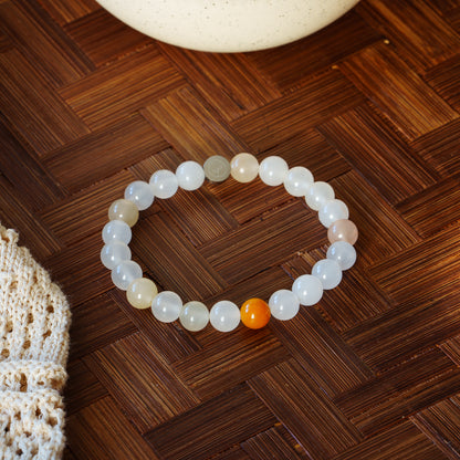 Natural Golden Silk Jade Stretch Bracelet