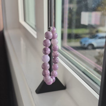 Natural Lepidolite (Purple Mica) Stretch Bracelet