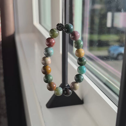 Natural Indian Agate Stretch Bracelet