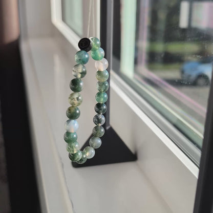 Natural Translucent Moss Agate Stretch Bracelet