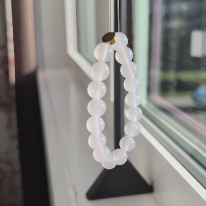 Natural White Agate Stretch Bracelet