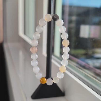 Natural Golden Silk Jade Stretch Bracelet