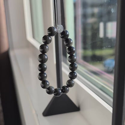 Natural Double-Eye Obsidian Stretch Bracelet