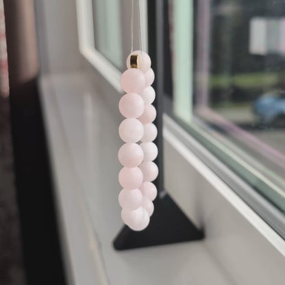 Natural Frosted Rose Quartz Stretch Bracelet